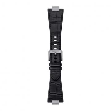 TISSOT OFFICIAL BLACK PRX LEATHER STRAP WITH STEEL ENDPIECE T852.047.562